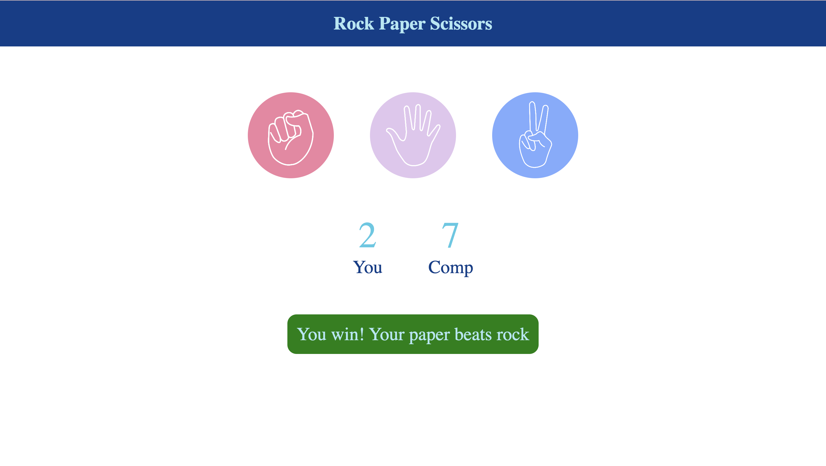 Stone Paper Scissors Game